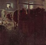 Cows in the barn 1900